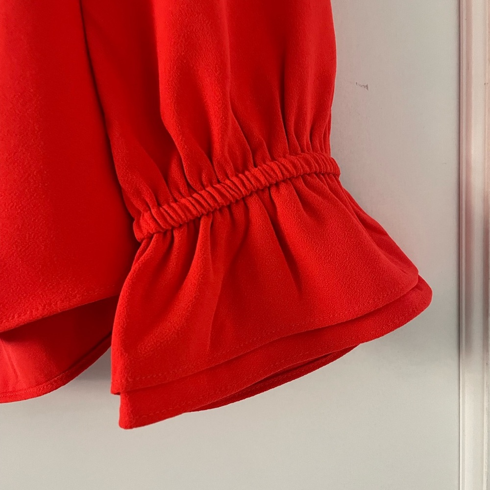 New with tags J. Crew orange ruffle blouse xs - Picture 5 of 7